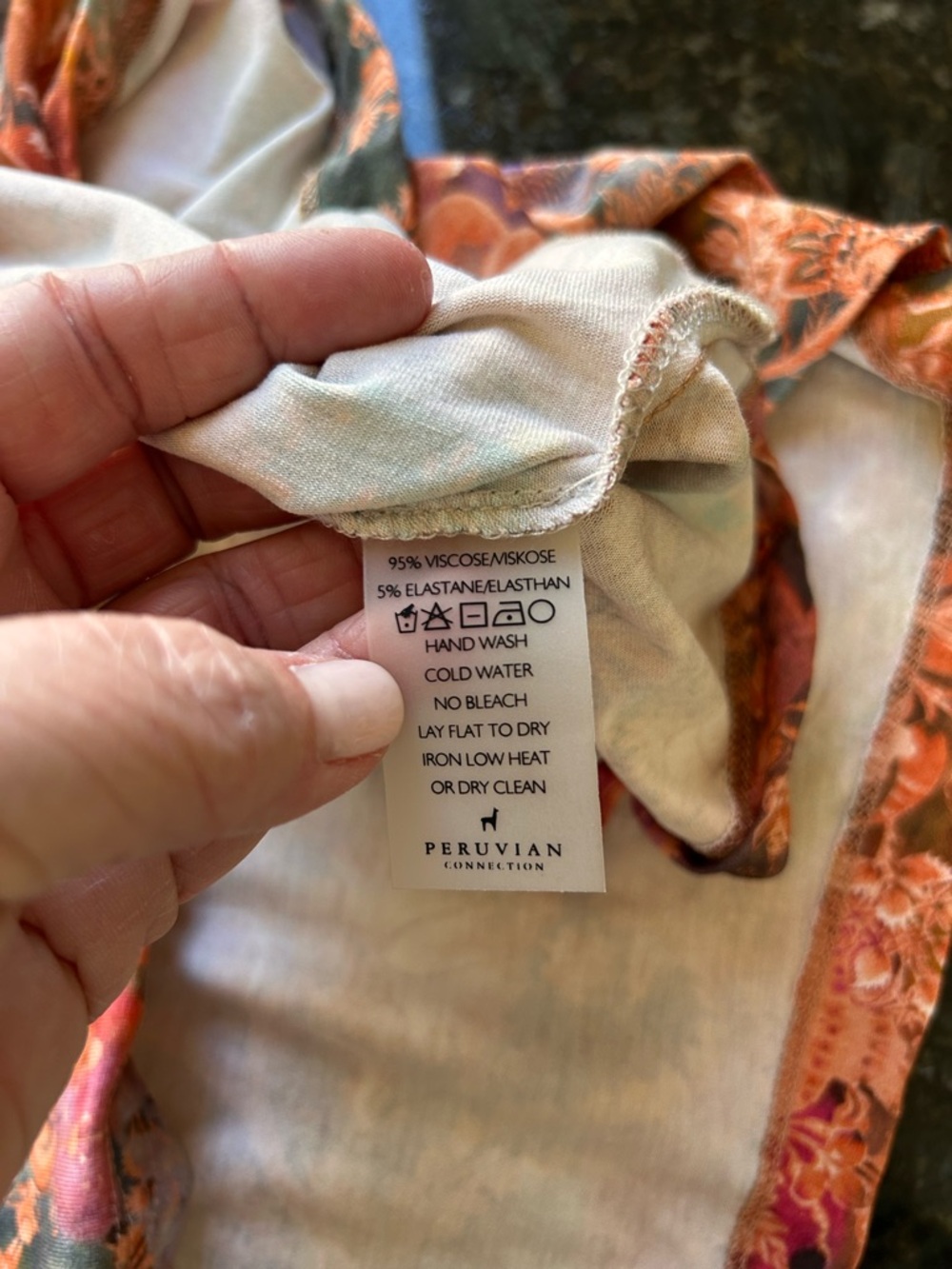 Peruvian Connection sleeveless maxi dress. Whimsical florals. Terracotta. Fairy - Picture 9 of 10